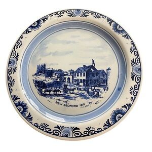 Blue Delfts Hand Painted Made In Holland
Design:  New Bedford 1810.  8”